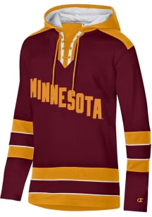 Mens Minnesota Golden Gophers Maroon Champion Super Fan Hockey Hooded Sweatshirt