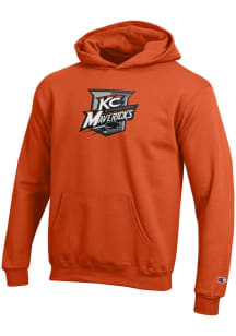 Champion Kansas City Mavericks Youth Orange Shield Long Sleeve Hoodie