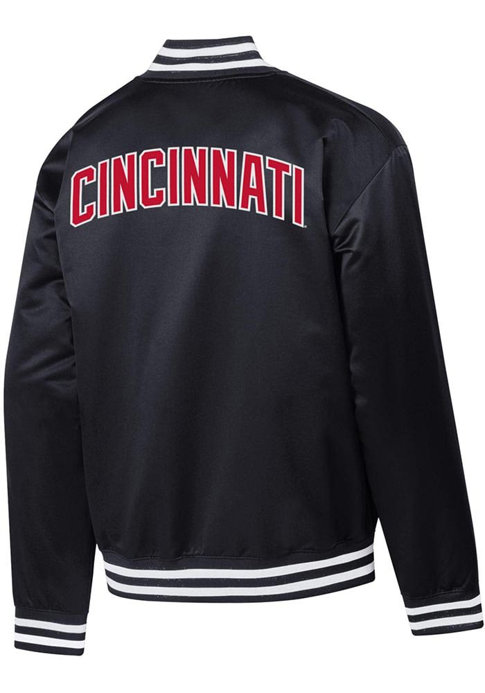 Champion Cincinnati Bearcats Mens Black Super Fan Satin Bomber Medium Weight Jacket