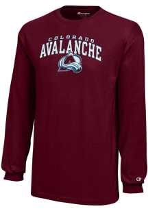 Champion Colorado Avalanche Youth Maroon Arched Logo Long Sleeve T-Shirt