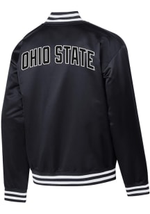 Mens Ohio State Buckeyes Black Champion Super Fan Satin Bomber Medium Weight Jacket