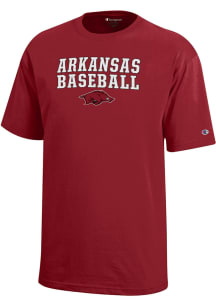 Champion Arkansas Razorbacks Youth Cardinal Baseball Sport Drop Short Sleeve T-Shirt