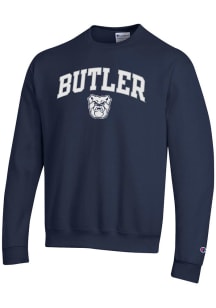Champion Butler Bulldogs Mens Navy Blue Arch Mascot Long Sleeve Crew Sweatshirt