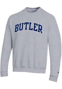 Champion Butler Bulldogs Mens Grey Arch Name Twill Long Sleeve Crew Sweatshirt