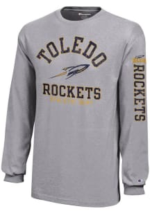 Champion Toledo Rockets Youth Grey Arch Team Name and Graphic Tee Long Sleeve T-Shirt