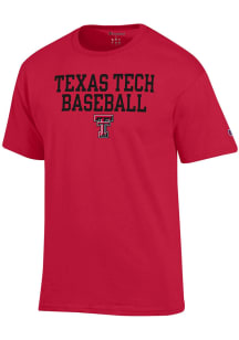 Champion Texas Tech Red Raiders Red Baseball Short Sleeve T Shirt