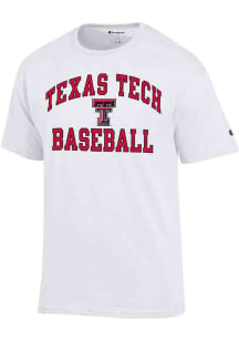 Champion Texas Tech Red Raiders White Baseball Number 1 Short Sleeve T Shirt