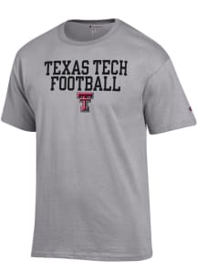 Champion Texas Tech Red Raiders Grey Football Short Sleeve T Shirt