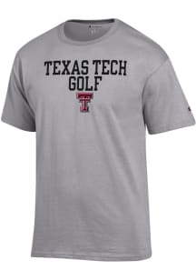 Champion Texas Tech Red Raiders Grey Golf Short Sleeve T Shirt