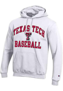 Champion Texas Tech Red Raiders Mens White Baseball Number 1 Long Sleeve Hoodie