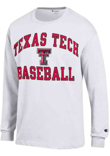 Champion Texas Tech Red Raiders White Basketball Number 1 Long Sleeve T Shirt