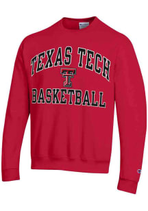Champion Texas Tech Red Raiders Mens Red Basketball Number 1 Long Sleeve Crew Sweatshirt