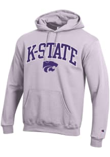 Champion K-State Wildcats Mens Lavender Powerblend Twill Arch Mascot Long Sleeve Hoodie
