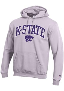 Mens K-State Wildcats Lavender Champion Powerblend Twill Arch Mascot Hooded Sweatshirt