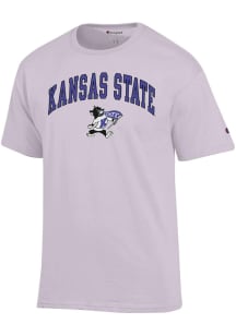 Champion K-State Wildcats Lavender Arch Mascot Willie Short Sleeve T Shirt