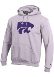 Champion K-State Wildcats Mens Lavender Powerblend Twill Powercat Logo Long Sleeve Hoodie