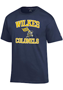 Champion Wilkes Colonels Navy Blue Number 1 Graphic Short Sleeve T Shirt