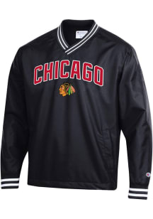 Champion Chicago Blackhawks Mens Black Super Fan Pullover Jackets