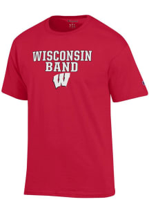 Wisconsin Badgers Red Champion Stacked Band Short Sleeve T Shirt