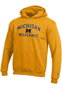 Youth Michigan Wolverines Gold Champion No 1 Long Sleeve Hooded Sweatshirt