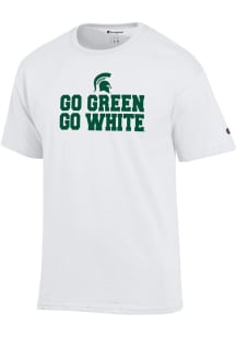 Michigan State Spartans White Champion Go Green Go White Style Short Sleeve T Shirt