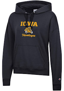 Champion Iowa Hawkeyes Womens Black Powerblend Hooded Sweatshirt