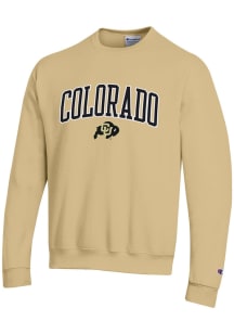 Champion Colorado Buffaloes Mens Gold Arch Mascot Long Sleeve Crew Sweatshirt