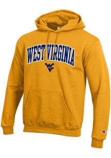 Champion West Virginia Mountaineers Mens Gold Arch Mascot Long Sleeve Crew Sweatshirt