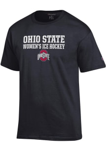 Champion Ohio State Buckeyes Black Womens Hockey Stacked Short Sleeve T Shirt