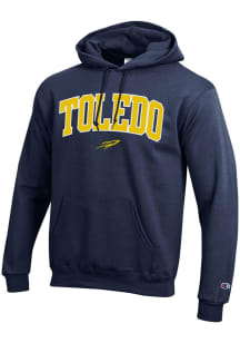 Champion Toledo Rockets Mens Navy Blue Arch Mascot Powerblend Long Sleeve Hoodie
