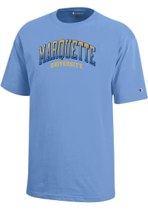 Champion Marquette Golden Eagles Youth Light Blue Arch Wordmark Short Sleeve T-Shirt
