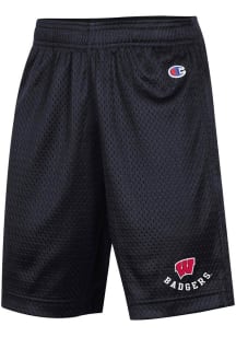 Champion Wisconsin Badgers Youth Black Primary Logo Shorts
