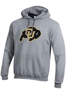 Champion Colorado Buffaloes Mens Grey Big Logo Long Sleeve Hoodie