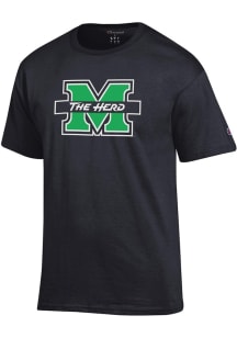 Champion Marshall Thundering Herd Black Primary Logo Short Sleeve T Shirt