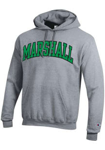 Champion Marshall Thundering Herd Mens Grey Arch Name Long Sleeve Hoodie