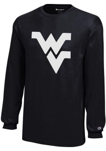 Champion West Virginia Mountaineers Youth Black Primary Logo Long Sleeve T-Shirt