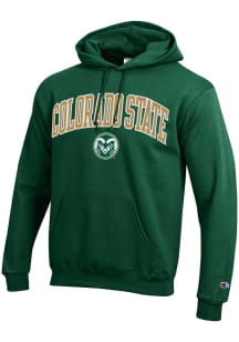 Champion Colorado State Rams Mens Green Powerblend Arch Mascot Long Sleeve Hoodie