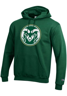Champion Colorado State Rams Mens Green Powerblend Primary Logo Long Sleeve Hoodie