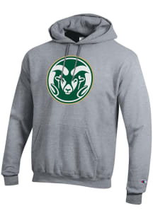 Champion Colorado State Rams Mens Grey Powerblend Primary Logo Long Sleeve Hoodie