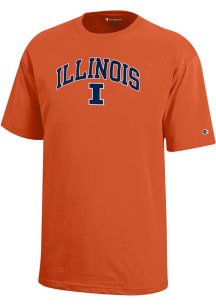 Youth Illinois Fighting Illini Orange Champion Arch Wordmark Short Sleeve T-Shirt