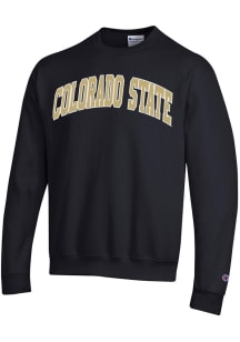 Champion Colorado State Rams Mens Black Powerblend Arch Name Long Sleeve Crew Sweatshirt