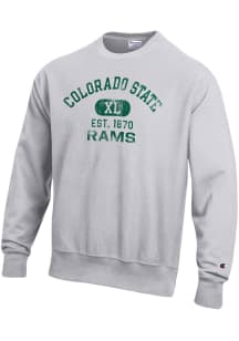 Champion Colorado State Rams Mens Grey Reverse Weave Long Sleeve Crew Sweatshirt
