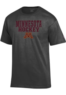 Minnesota Golden Gophers Charcoal Champion Hockey Short Sleeve T Shirt