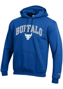 Champion Buffalo Bulls Mens Blue Arch Mascot PowerBlend Long Sleeve Hoodie