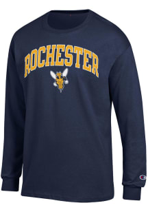 Champion Rochester Yellowjackets Navy Blue Arch Mascot Long Sleeve T Shirt