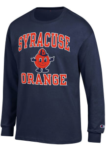 Champion Syracuse Orange Navy Blue No 1 Graphic Long Sleeve T Shirt
