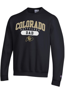 Champion Colorado Buffaloes Mens Black Dad Pill Long Sleeve Crew Sweatshirt