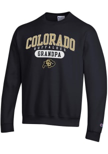 Champion Colorado Buffaloes Mens Black Grandpa Pill Long Sleeve Crew Sweatshirt