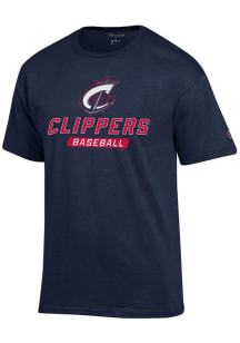 Champion Columbus Clippers Navy Blue Jersey Short Sleeve T Shirt