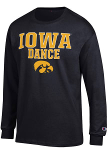 Mens Iowa Hawkeyes Black Champion Stacked Dance Tee